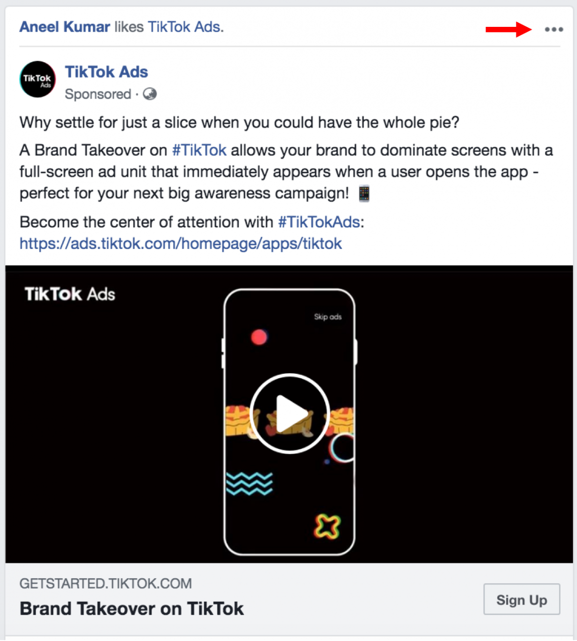 Stop seeing Ads on Facebook - Sponsored Ad